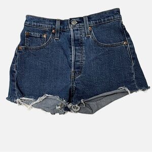 Levi's 501 Dark Blue High-Rise Denim Jean Shorts